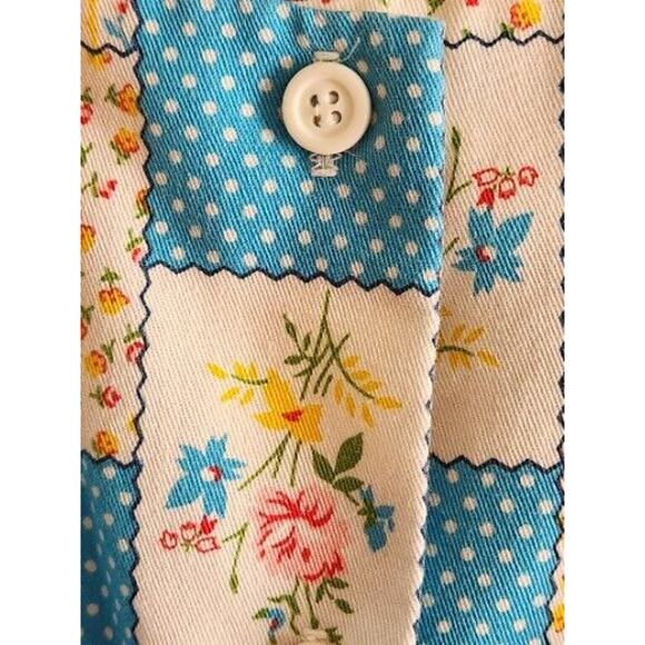 Vintage Retro Housewife Sleeveless Clothespin Shirt Floral 12 M Ship N Shore - Picture 6 of 11